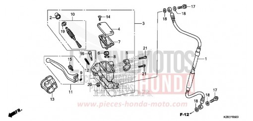 HAUPTBREMSZYLINDER, VORNE ZYLINDER CRF125FP de 2023